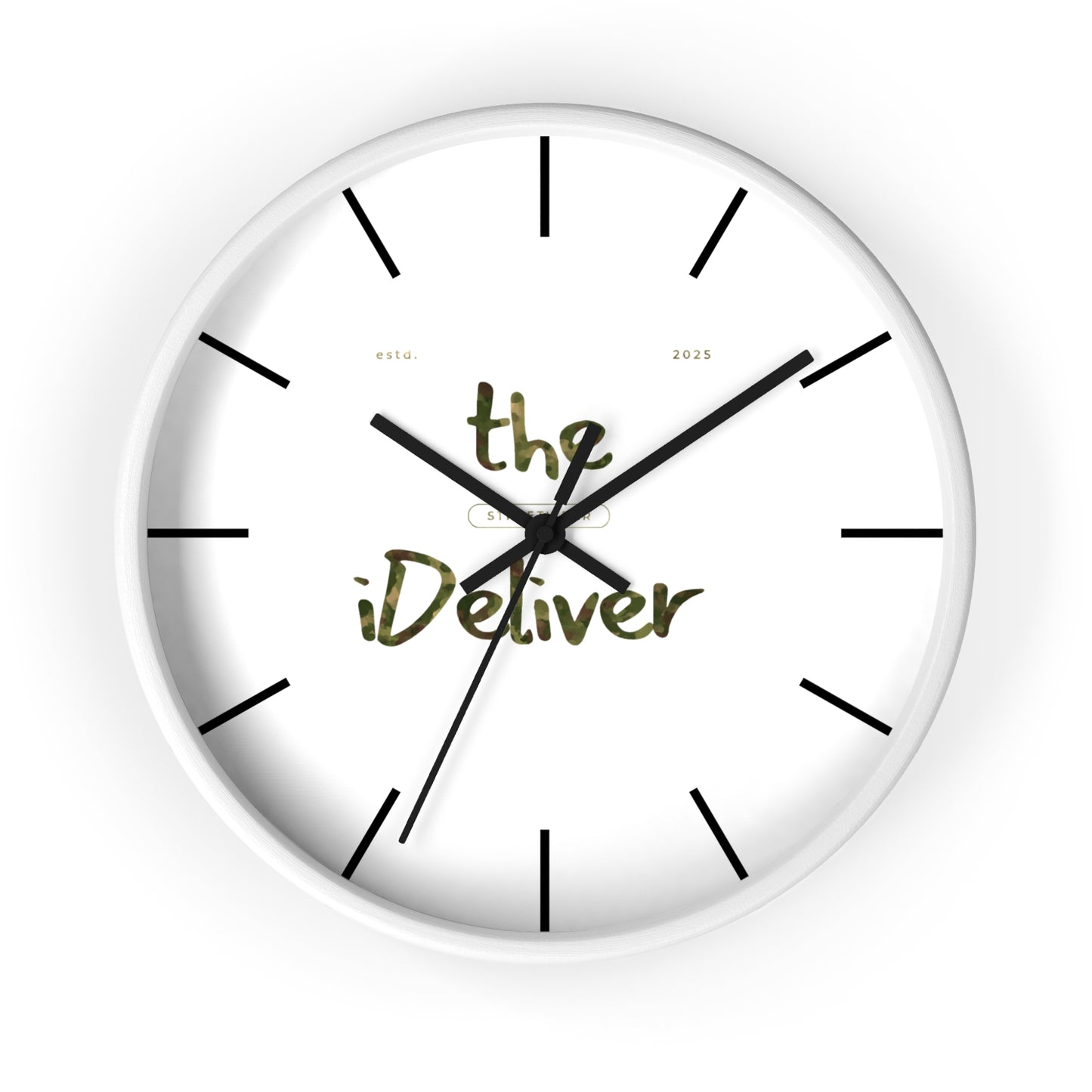 iDeliver™ Stylish Wall Clock with iDeliver Design | Modern Home Decor, Gift for Housewarming, Minimalist Clock, Unique Wall Art, Timepiece