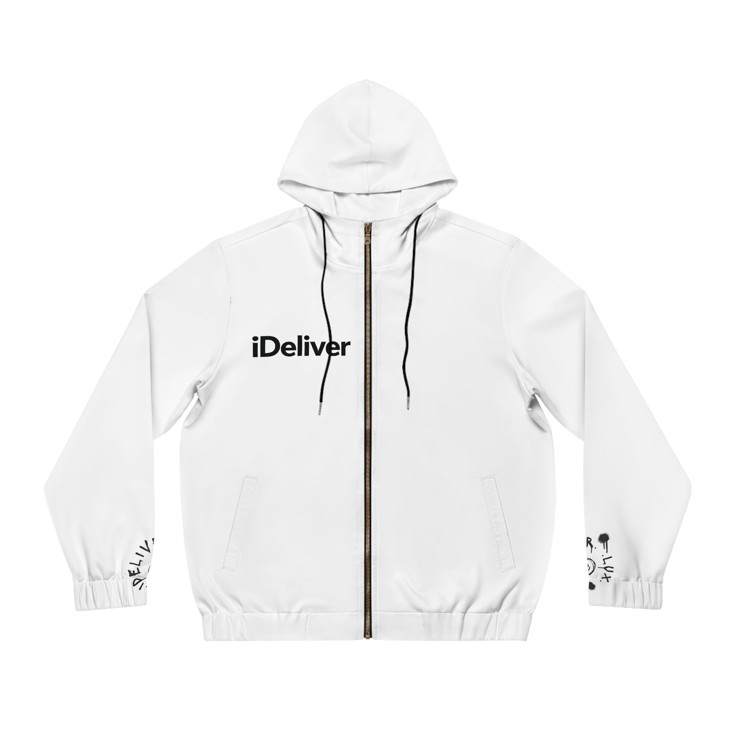 Trademarked iDeliver® Men's Full-Zip Hoodie - Modern AOP, Stylish Zip-Up Jacket, Cozy Activewear, Perfect for Gift Giving, Casual Style