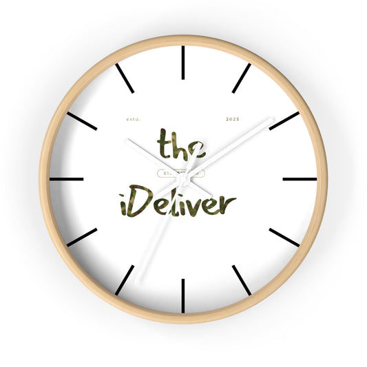 iDeliver™ Stylish Wall Clock with iDeliver Design | Modern Home Decor, Gift for Housewarming, Minimalist Clock, Unique Wall Art, Timepiece