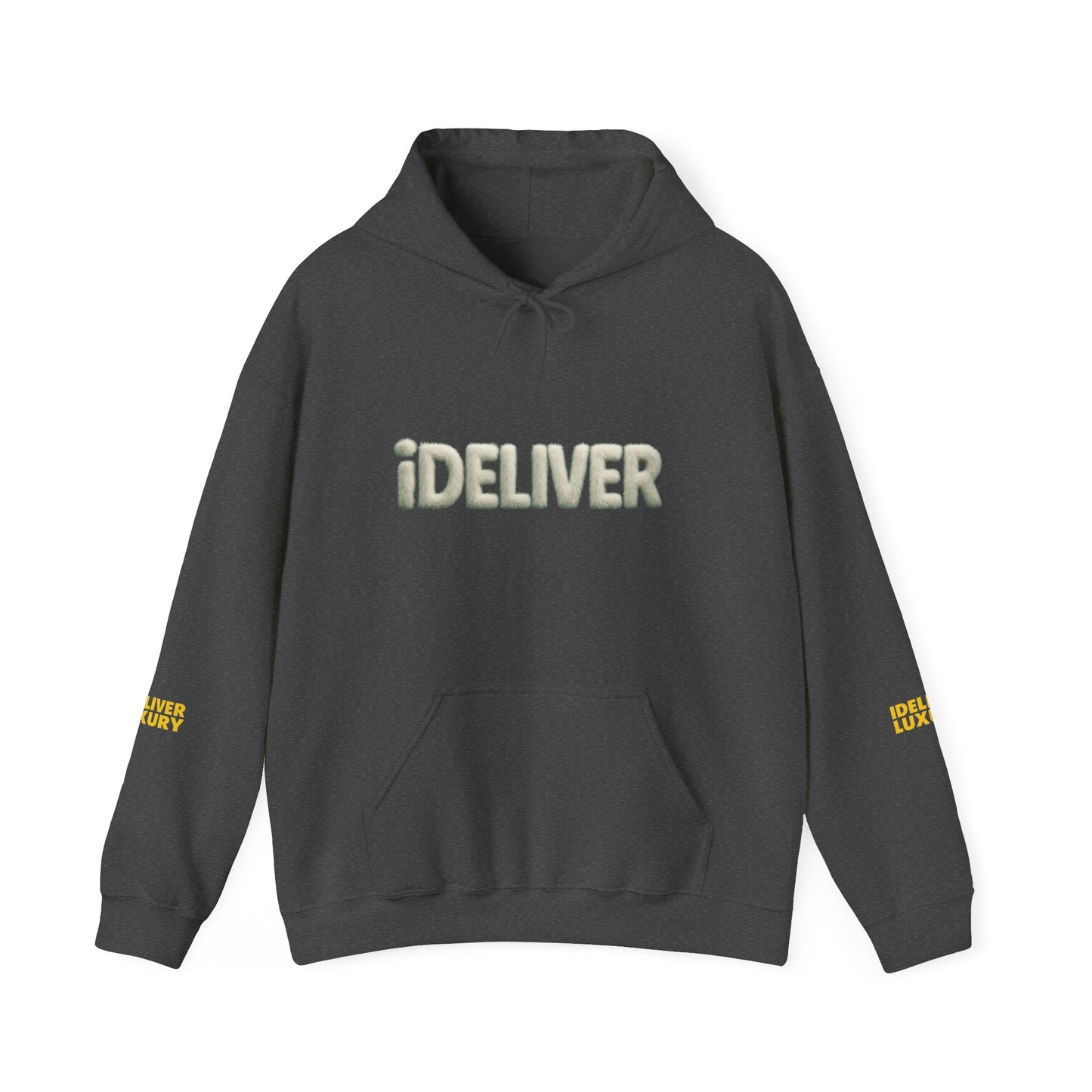 Stylish iDeliver ™ Hooded Sweatshirt with Unique iDELIVER Design – Perfect for Casual Outings, Gifts, or Everyday Comfort