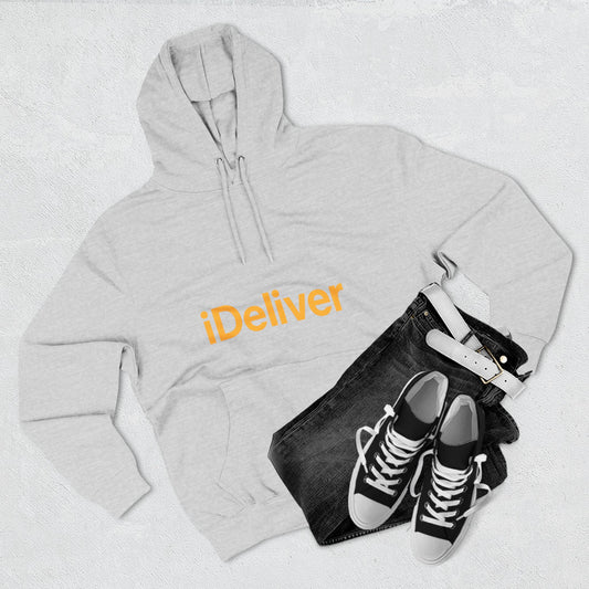 iDeliver Three-Panel Fleece Hoodie, Cozy Sweatshirt for Delivery Lovers, Gift for Birthdays, Holidays, Casual Wear, Streetwear Style