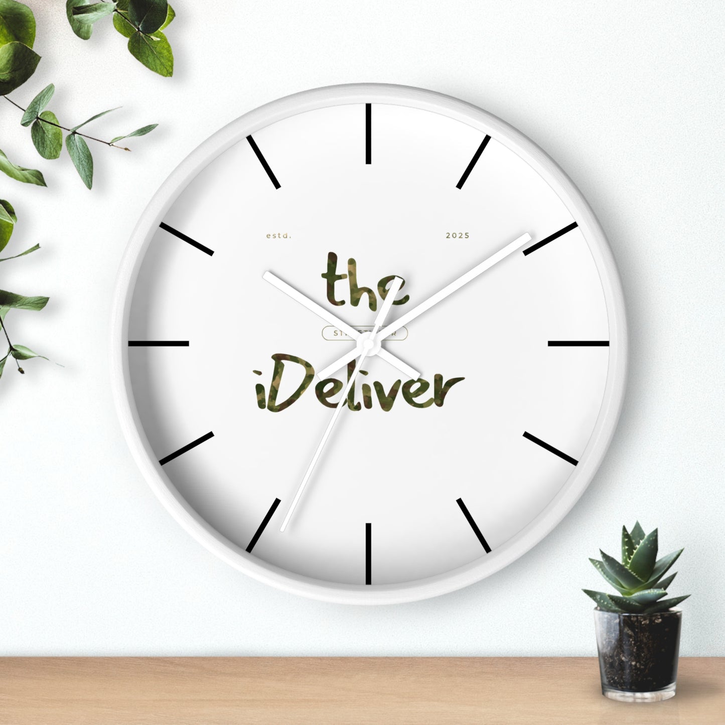 iDeliver™ Stylish Wall Clock with iDeliver Design | Modern Home Decor, Gift for Housewarming, Minimalist Clock, Unique Wall Art, Timepiece