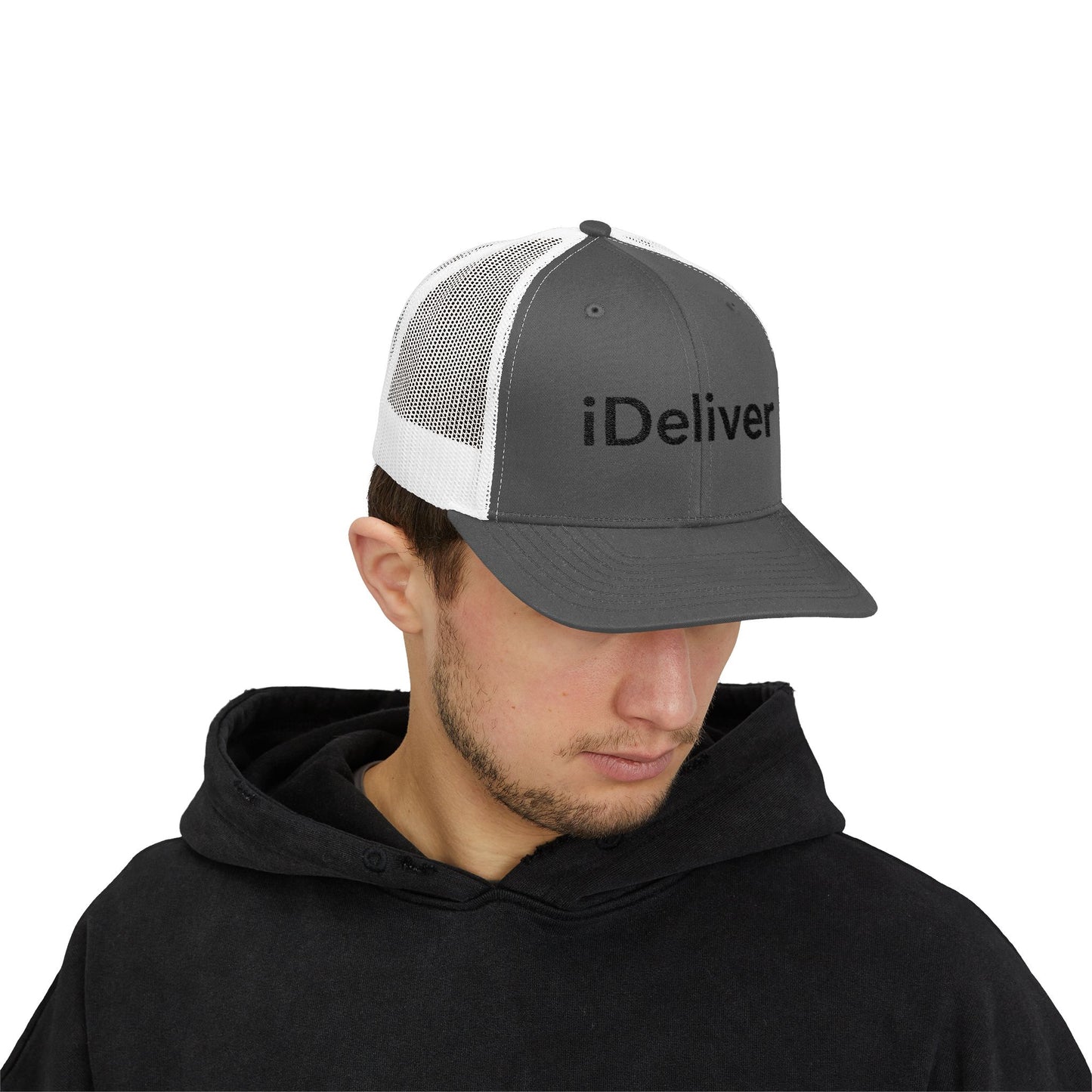 Copy of The iDeliver Stylish Snapback Trucker Cap for Delivery Enthusiasts, Adjustable Cap, Outdoor Cap, Casual Accessory, Gift for Delivery Drivers