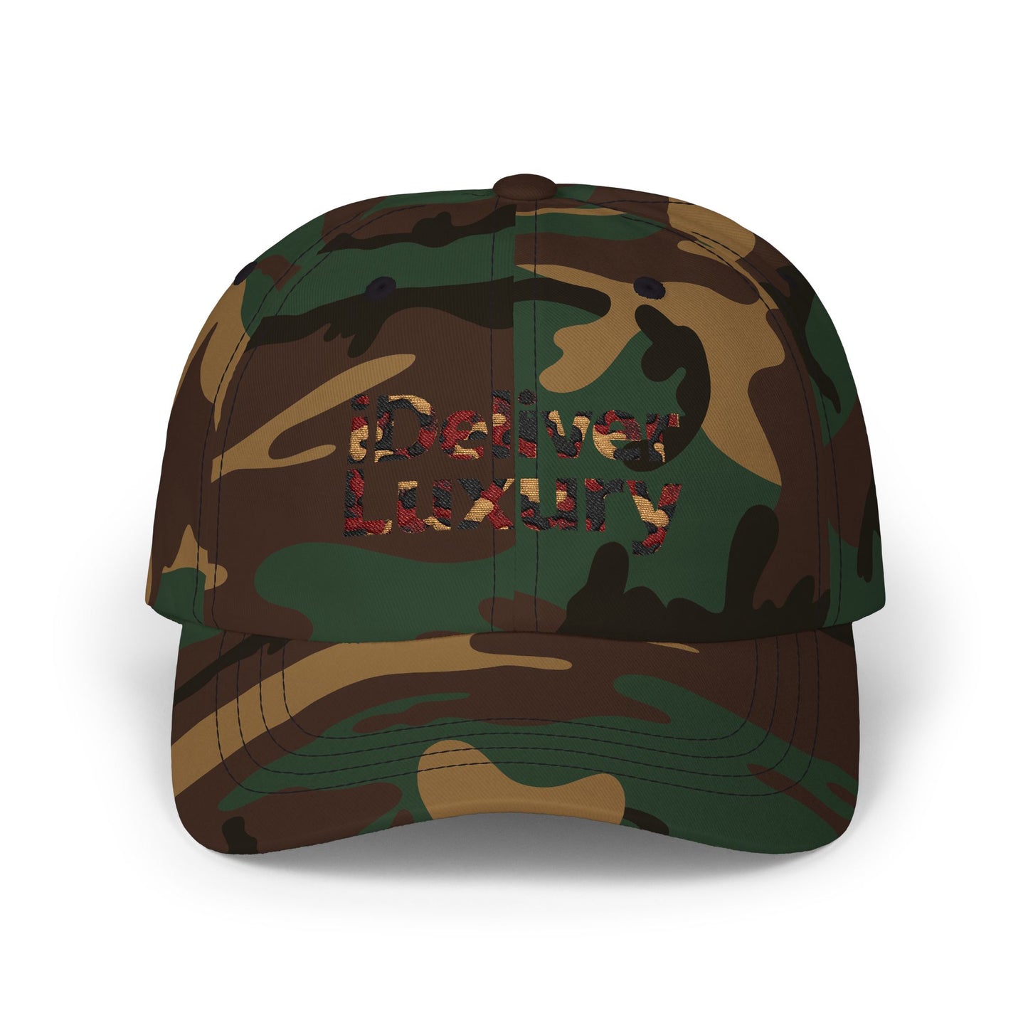 Original Hand Stitched iDeliver™ Camouflage Cap, Perfect Gift for Fathers Day, Casual Accessories, Unique Dad Hat, Everyday Wear Cap, Trendy Headwear