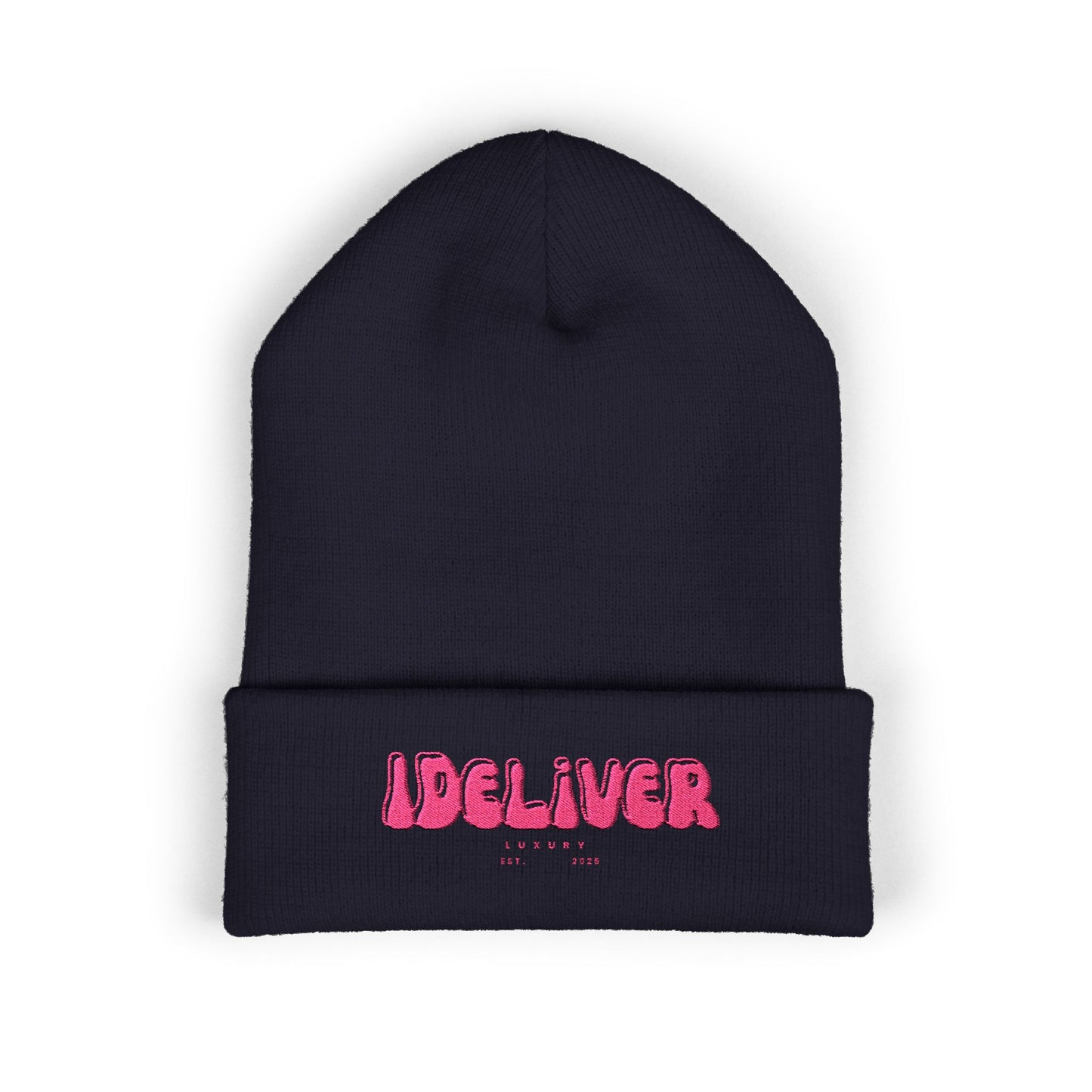 Embroidered iDeliver Custom Classic Cuffed Beanie - Cozy Winter Hat, Gift for Him/Her, Fashion Accessory, Casual Style, Customizable Cap