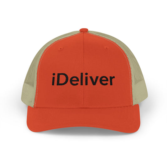 Copy of The iDeliver Stylish Snapback Trucker Cap for Delivery Enthusiasts, Adjustable Cap, Outdoor Cap, Casual Accessory, Gift for Delivery Drivers