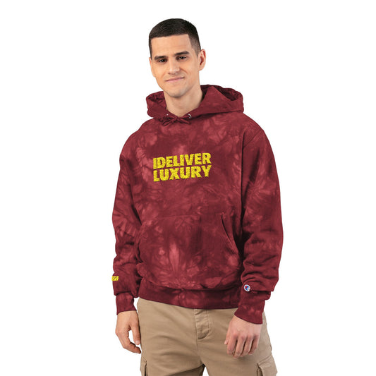 iDeliver Tie-Dye Hoodie with 'Ideal Luxury' Embroidery, Cozy Streetwear, Trendy Gift for Him/Her, Perfect for Casual Outings or Relaxation