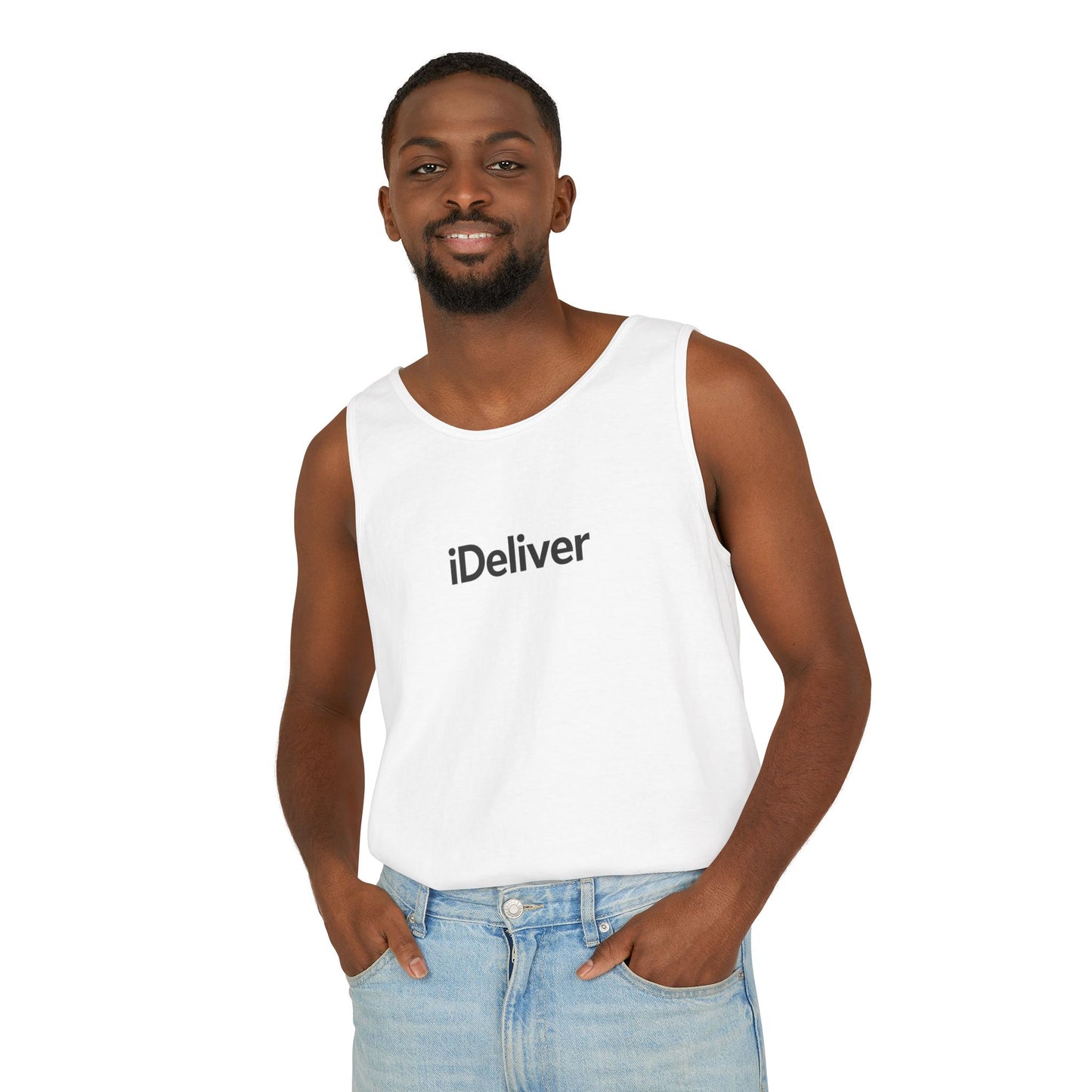 iDeliver Unisex Garment-Dyed Tank Top, Casual Summer Top, Gift for Her, Beachwear, Comfortable Workout Shirt