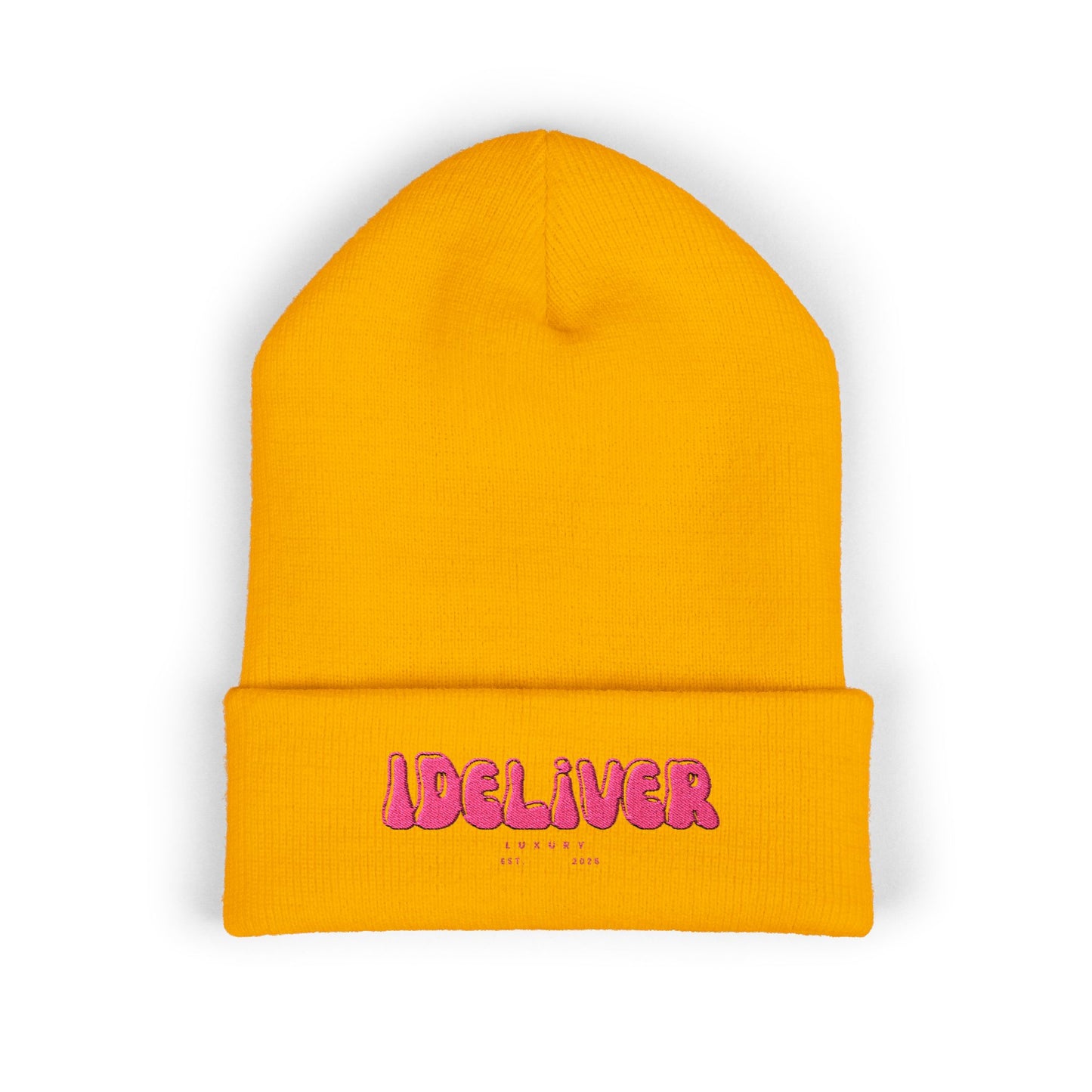 Embroidered iDeliver Custom Classic Cuffed Beanie - Cozy Winter Hat, Gift for Him/Her, Fashion Accessory, Casual Style, Customizable Cap