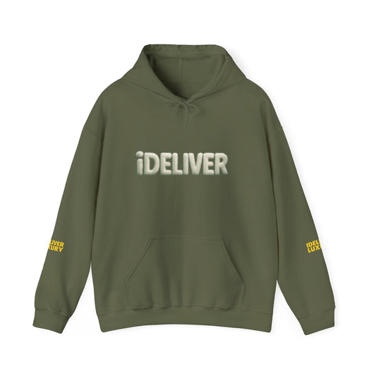 Stylish iDeliver ™ Hooded Sweatshirt with Unique iDELIVER Design – Perfect for Casual Outings, Gifts, or Everyday Comfort