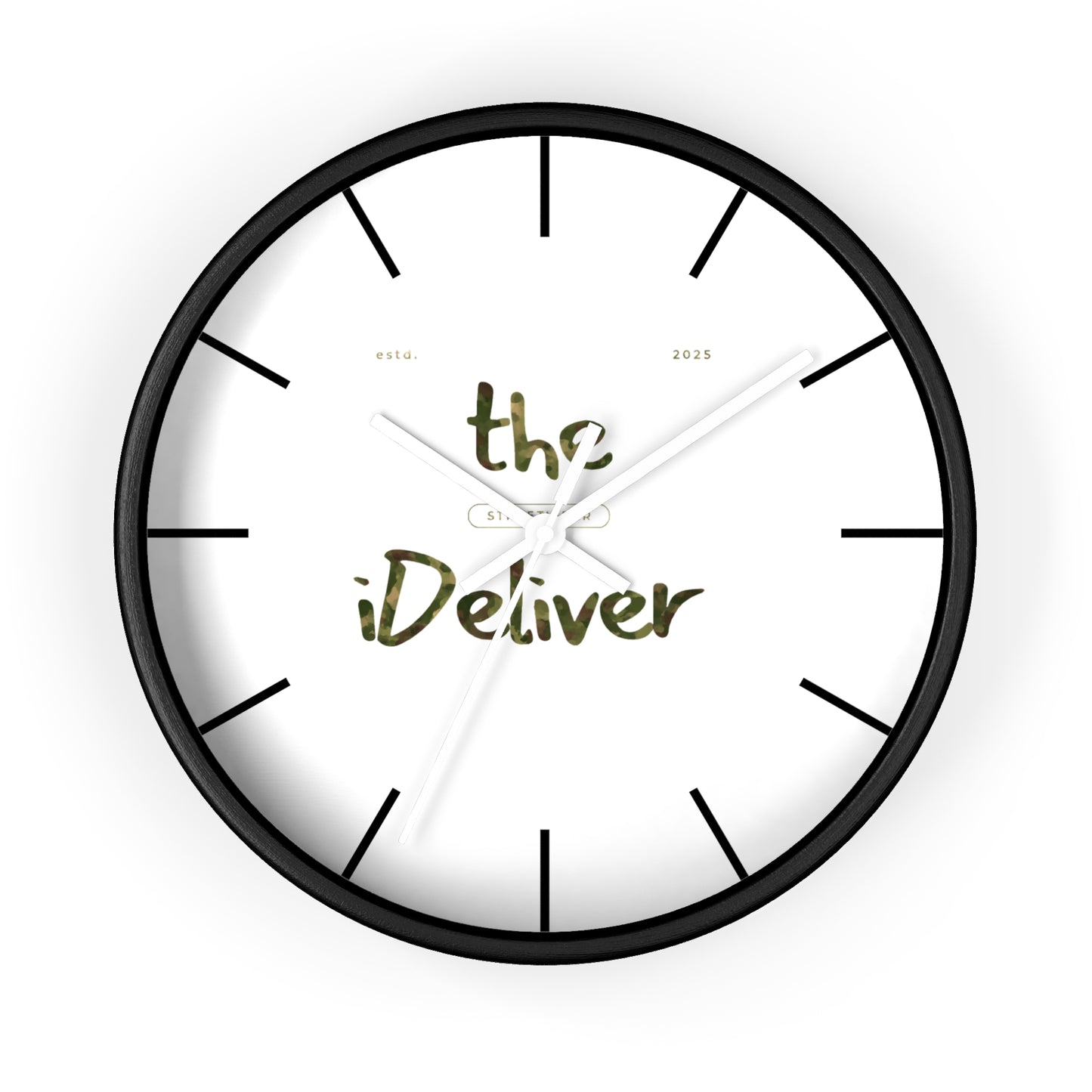 iDeliver™ Stylish Wall Clock with iDeliver Design | Modern Home Decor, Gift for Housewarming, Minimalist Clock, Unique Wall Art, Timepiece