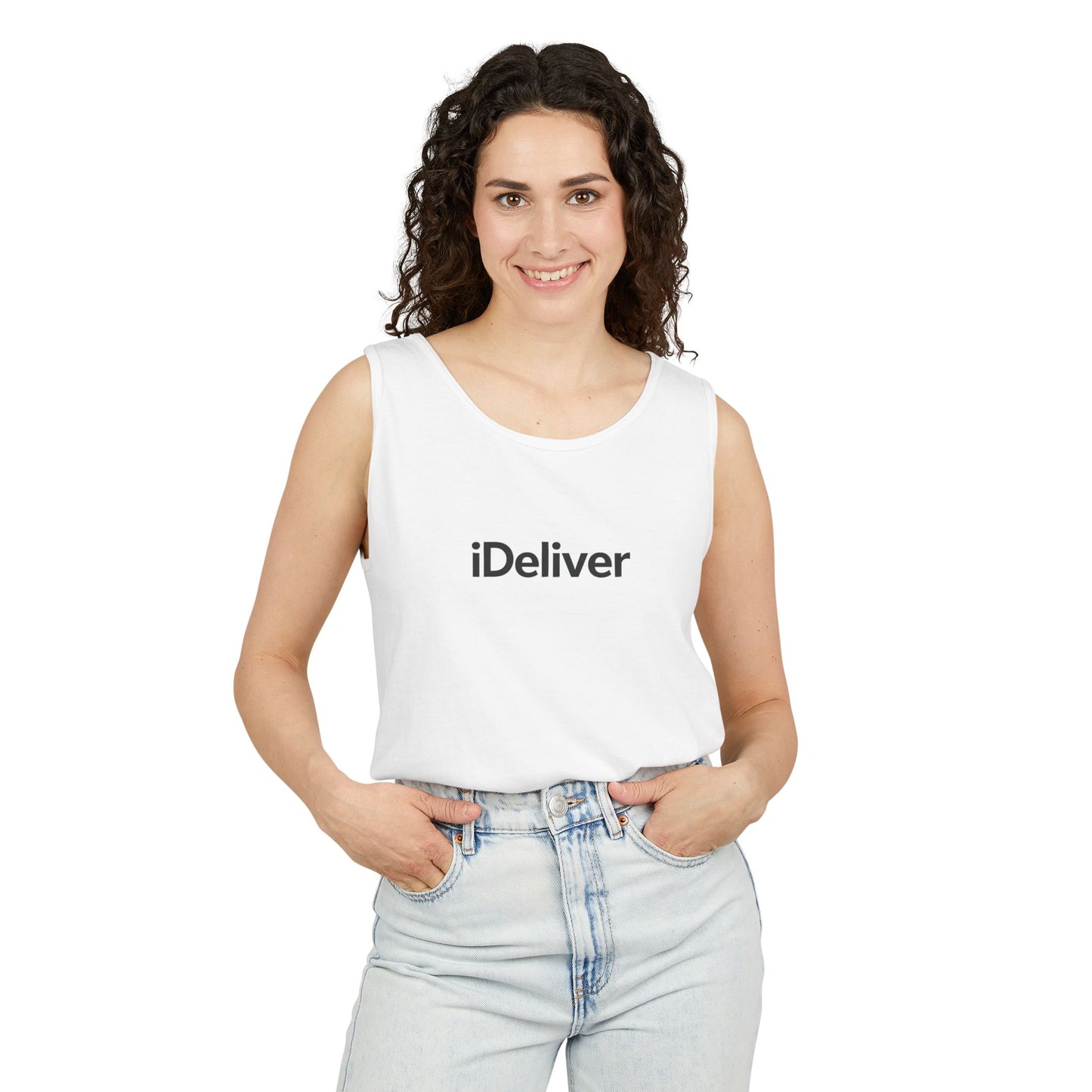 iDeliver Unisex Garment-Dyed Tank Top, Casual Summer Top, Gift for Her, Beachwear, Comfortable Workout Shirt