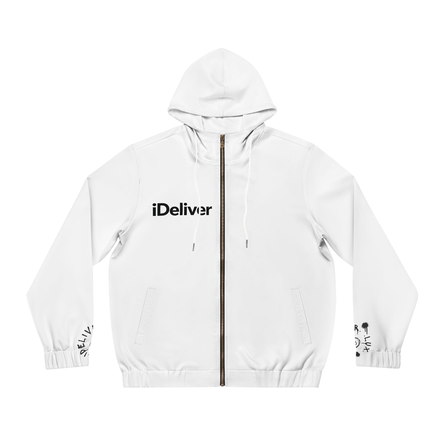 Trademarked iDeliver® Men's Full-Zip Hoodie - Modern AOP, Stylish Zip-Up Jacket, Cozy Activewear, Perfect for Gift Giving, Casual Style