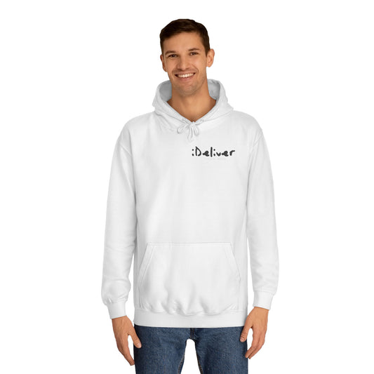Unisex iDeliver Streetwear, College Hoodie - iDeliver, Cozy College Apparel, Student Gift Idea, Casual Streetwear, Perfect for Study Sessions