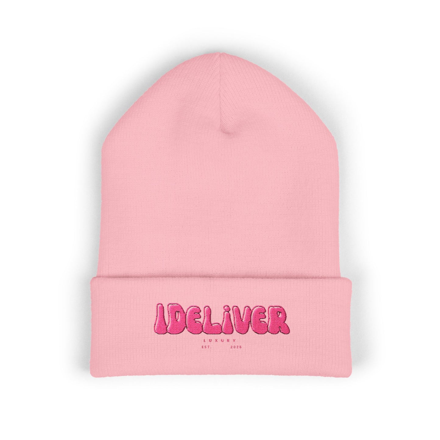 Embroidered iDeliver Custom Classic Cuffed Beanie - Cozy Winter Hat, Gift for Him/Her, Fashion Accessory, Casual Style, Customizable Cap
