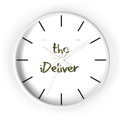 iDeliver™ Stylish Wall Clock with iDeliver Design | Modern Home Decor, Gift for Housewarming, Minimalist Clock, Unique Wall Art, Timepiece