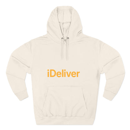 iDeliver Three-Panel Fleece Hoodie, Cozy Sweatshirt for Delivery Lovers, Gift for Birthdays, Holidays, Casual Wear, Streetwear Style