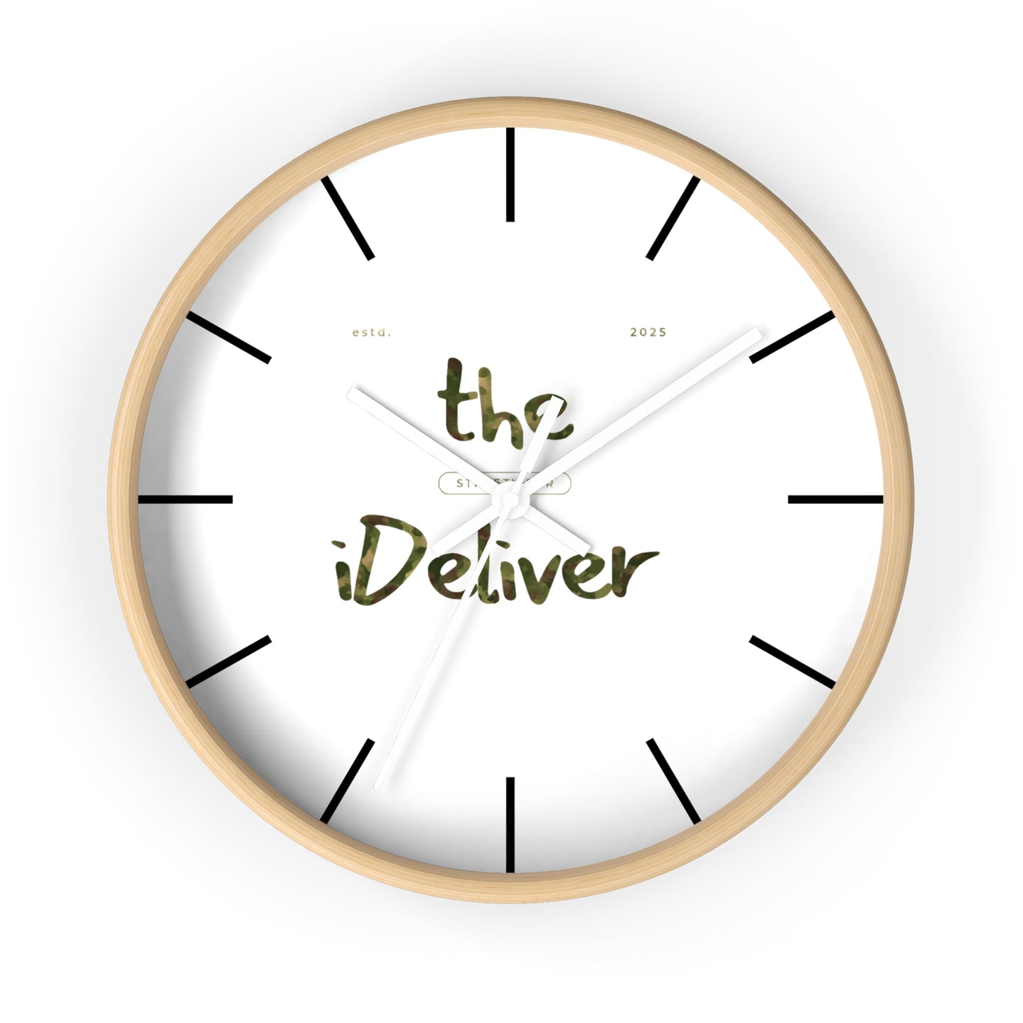 iDeliver™ Stylish Wall Clock with iDeliver Design | Modern Home Decor, Gift for Housewarming, Minimalist Clock, Unique Wall Art, Timepiece
