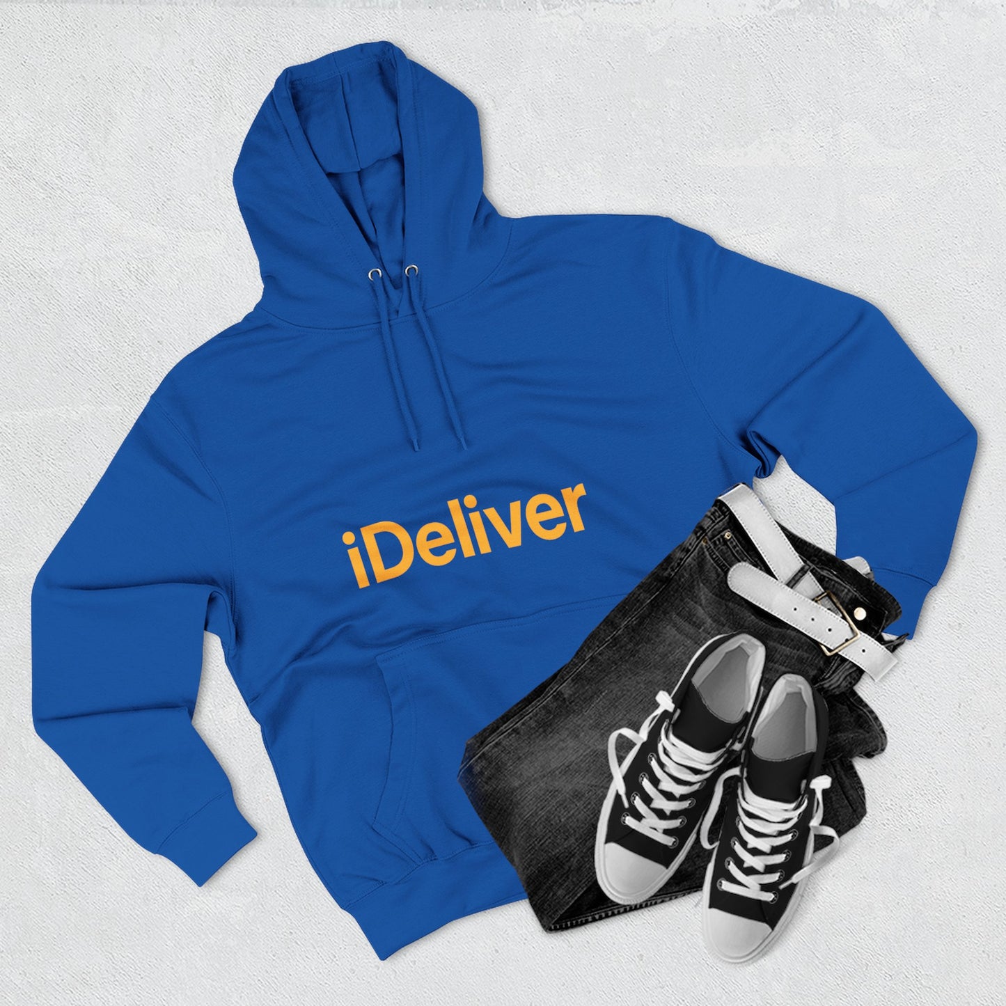 iDeliver Three-Panel Fleece Hoodie, Cozy Sweatshirt for Delivery Lovers, Gift for Birthdays, Holidays, Casual Wear, Streetwear Style