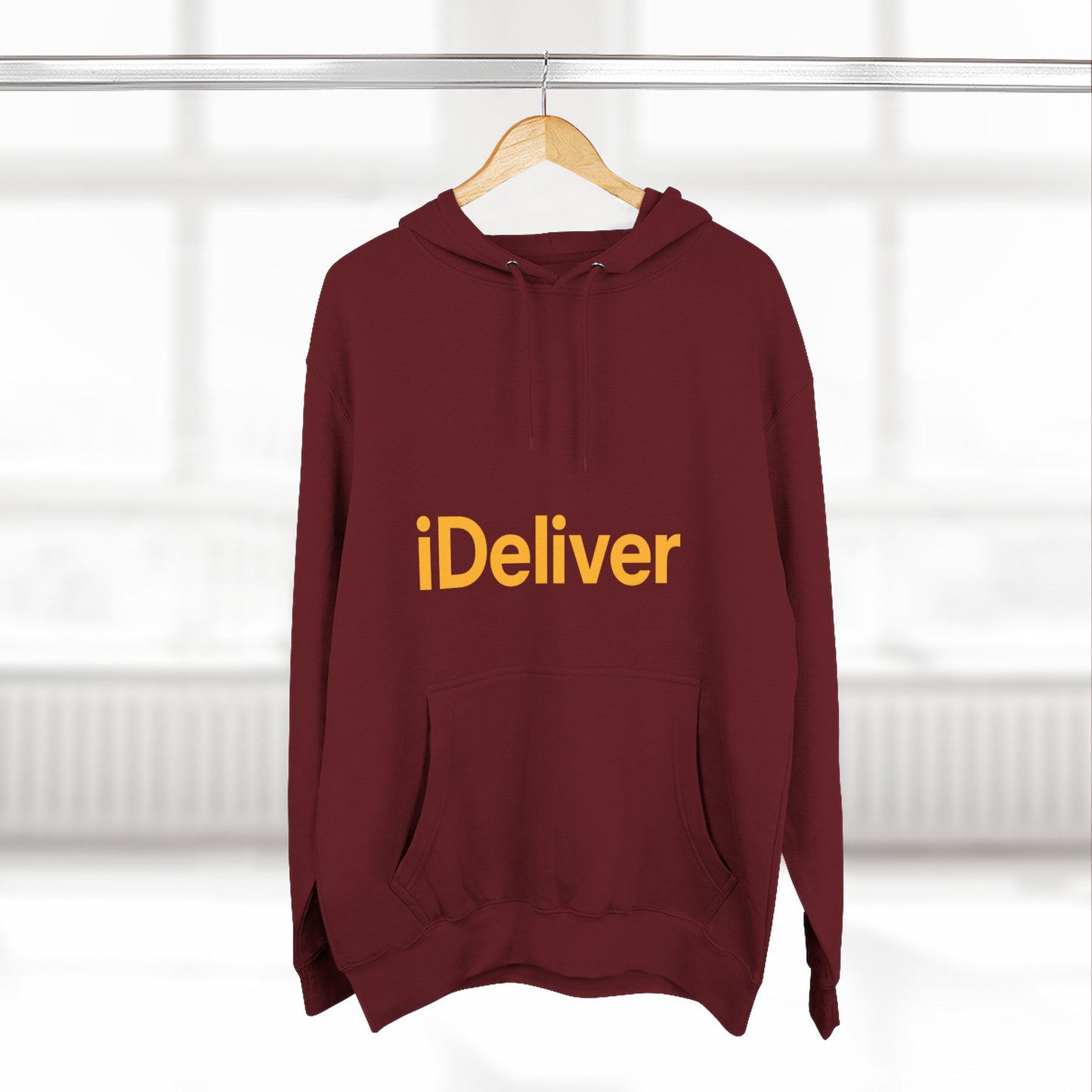 iDeliver Three-Panel Fleece Hoodie, Cozy Sweatshirt for Delivery Lovers, Gift for Birthdays, Holidays, Casual Wear, Streetwear Style