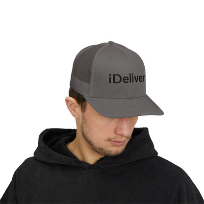 Copy of The iDeliver Stylish Snapback Trucker Cap for Delivery Enthusiasts, Adjustable Cap, Outdoor Cap, Casual Accessory, Gift for Delivery Drivers