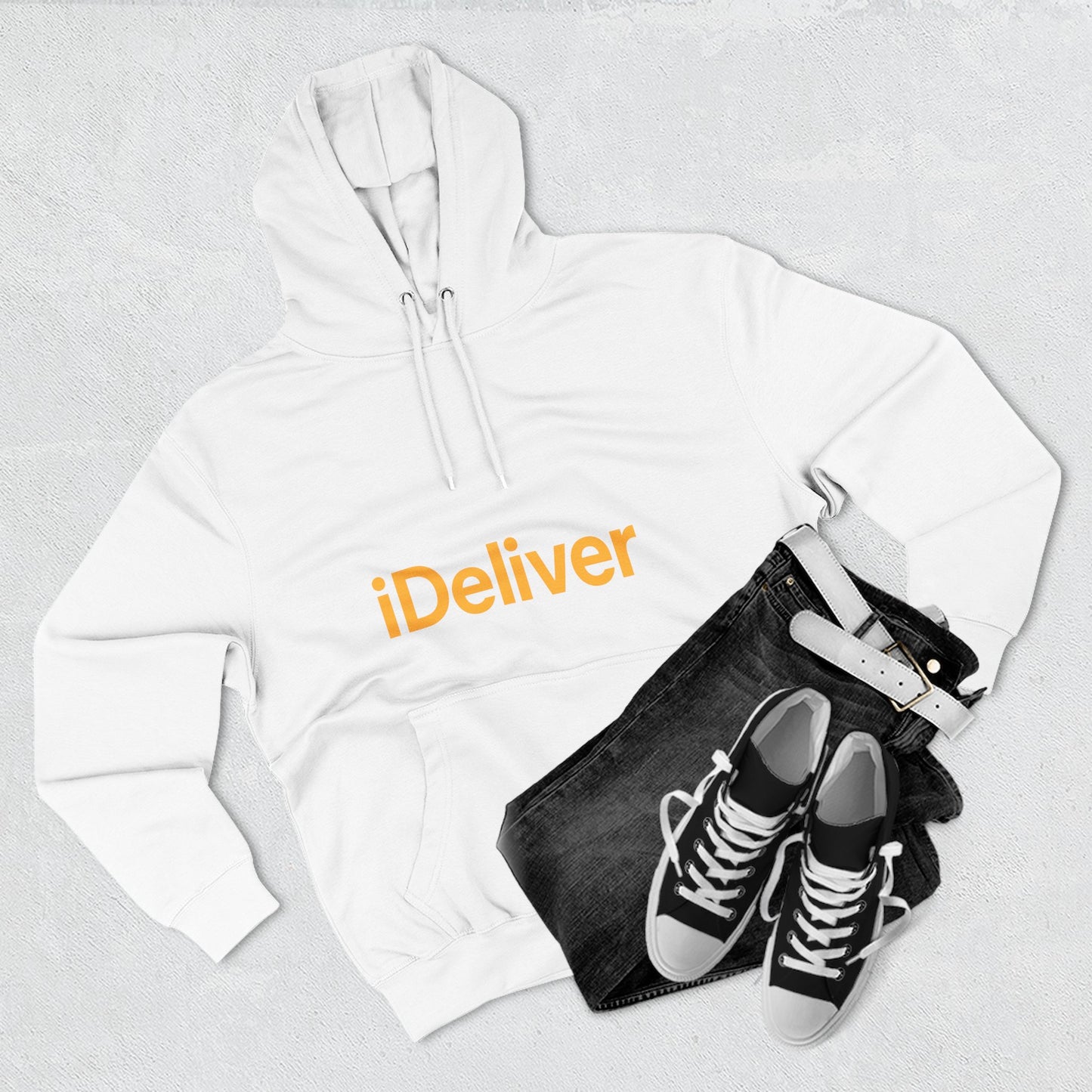 iDeliver Three-Panel Fleece Hoodie, Cozy Sweatshirt for Delivery Lovers, Gift for Birthdays, Holidays, Casual Wear, Streetwear Style
