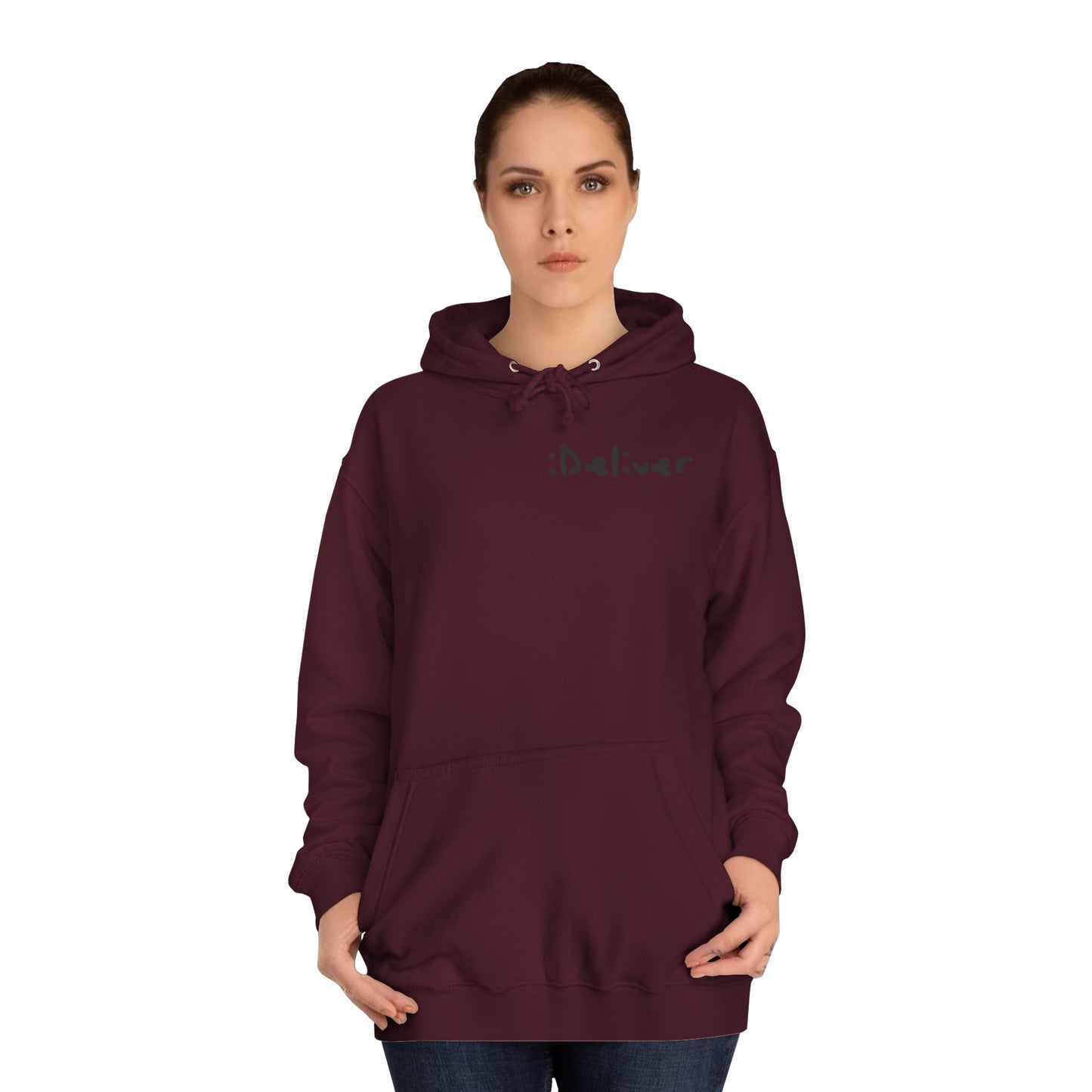 Unisex iDeliver Streetwear, College Hoodie - iDeliver, Cozy College Apparel, Student Gift Idea, Casual Streetwear, Perfect for Study Sessions