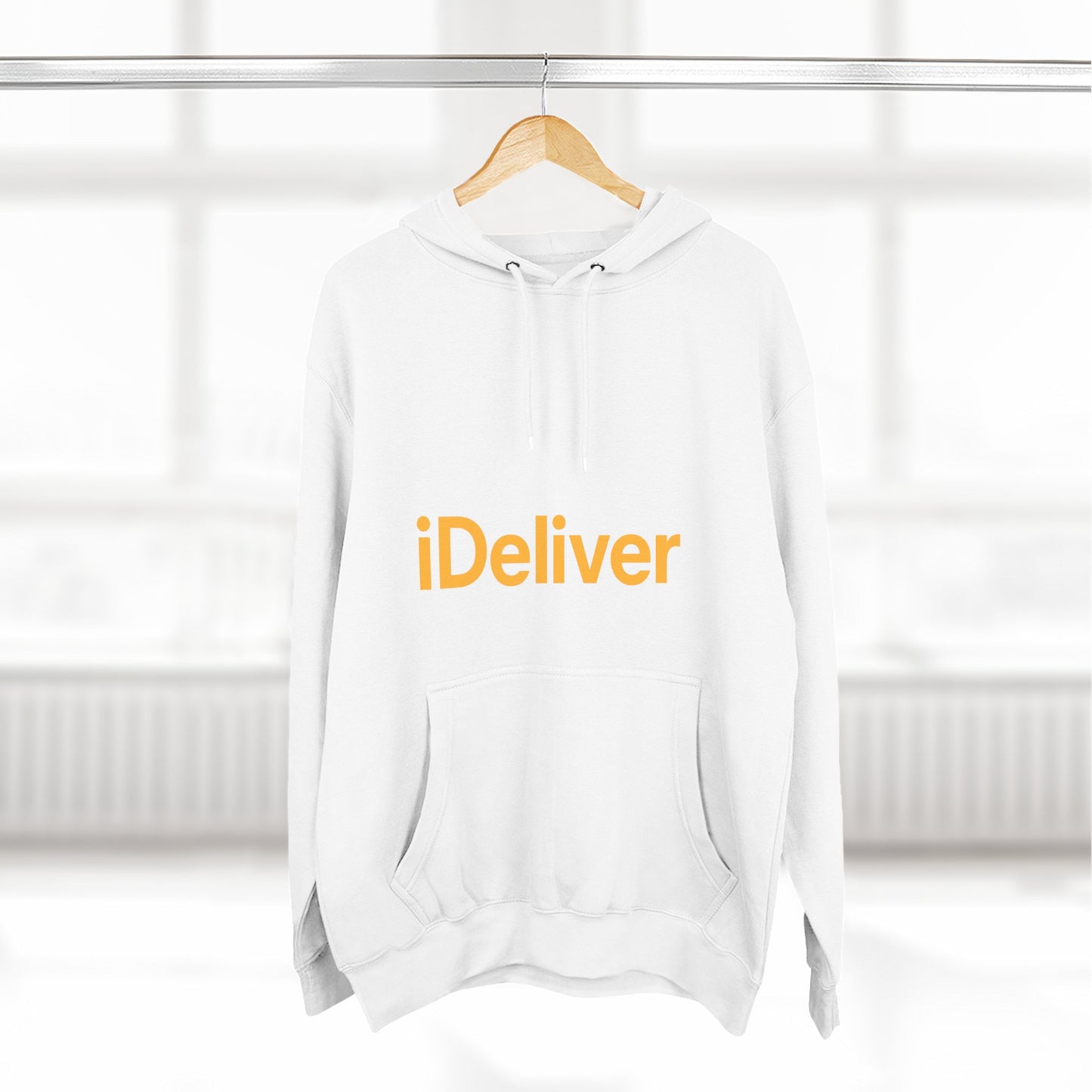 iDeliver Three-Panel Fleece Hoodie, Cozy Sweatshirt for Delivery Lovers, Gift for Birthdays, Holidays, Casual Wear, Streetwear Style