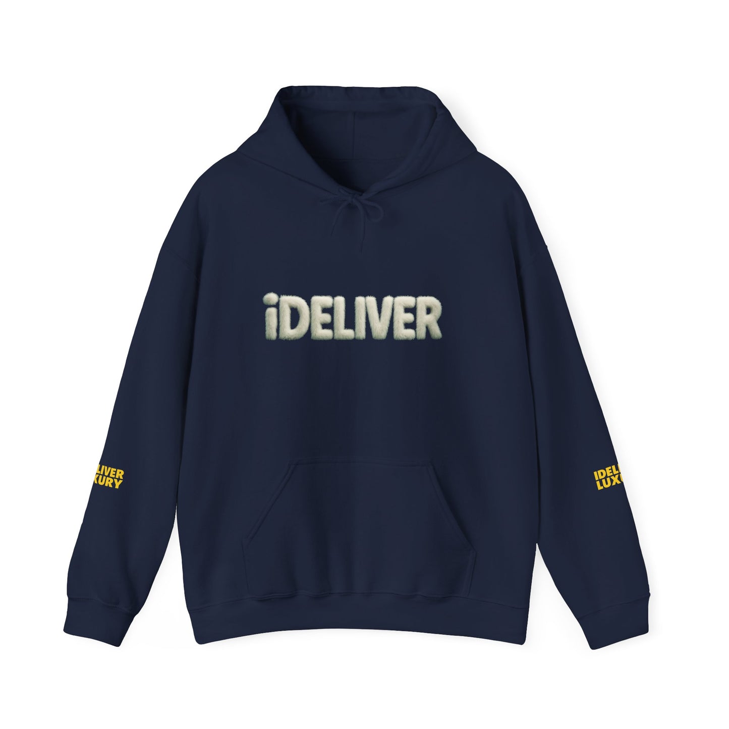 Stylish iDeliver ™ Hooded Sweatshirt with Unique iDELIVER Design – Perfect for Casual Outings, Gifts, or Everyday Comfort