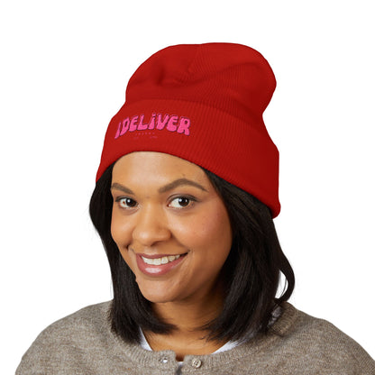 Embroidered iDeliver Custom Classic Cuffed Beanie - Cozy Winter Hat, Gift for Him/Her, Fashion Accessory, Casual Style, Customizable Cap