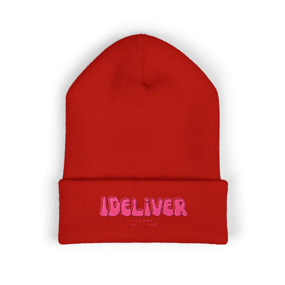 Embroidered iDeliver Custom Classic Cuffed Beanie - Cozy Winter Hat, Gift for Him/Her, Fashion Accessory, Casual Style, Customizable Cap