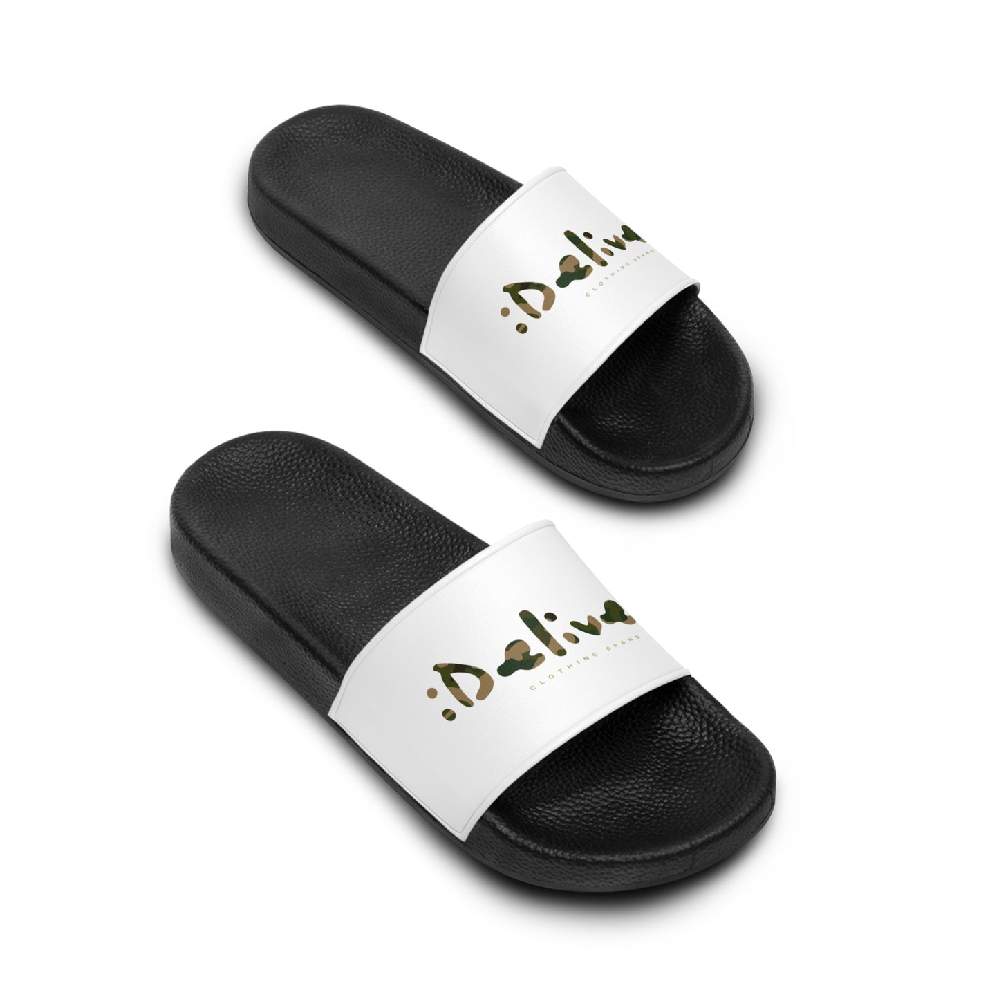 Trendy Camouflage iDeliver Men's Slide Sandals for Casual Comfort, Beachwear, Summer Style, Pool Day, Gift for Him