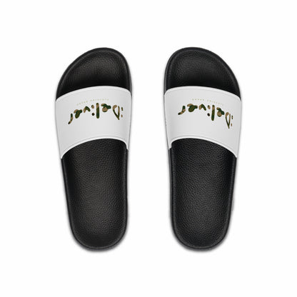 Trendy Camouflage iDeliver Men's Slide Sandals for Casual Comfort, Beachwear, Summer Style, Pool Day, Gift for Him