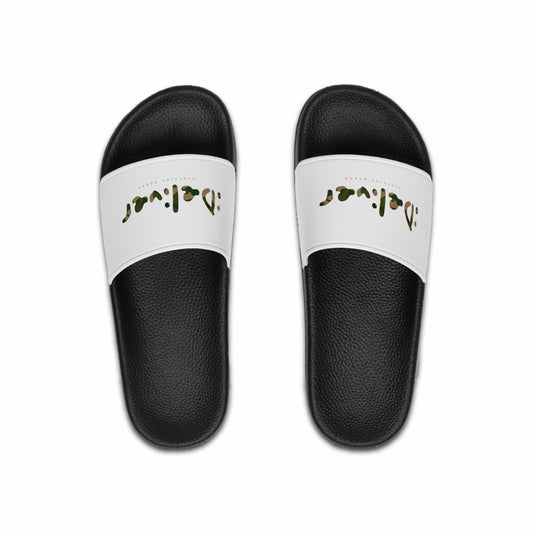 Trendy Camouflage iDeliver Men's Slide Sandals for Casual Comfort, Beachwear, Summer Style, Pool Day, Gift for Him