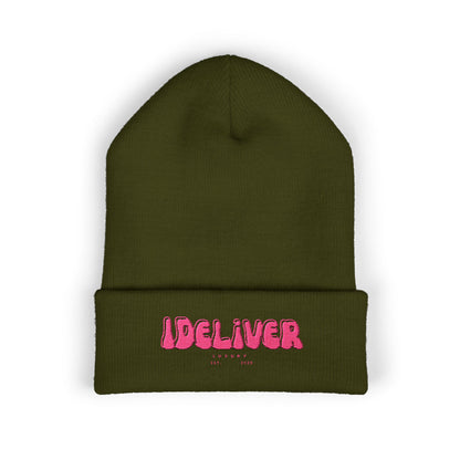 Embroidered iDeliver Custom Classic Cuffed Beanie - Cozy Winter Hat, Gift for Him/Her, Fashion Accessory, Casual Style, Customizable Cap