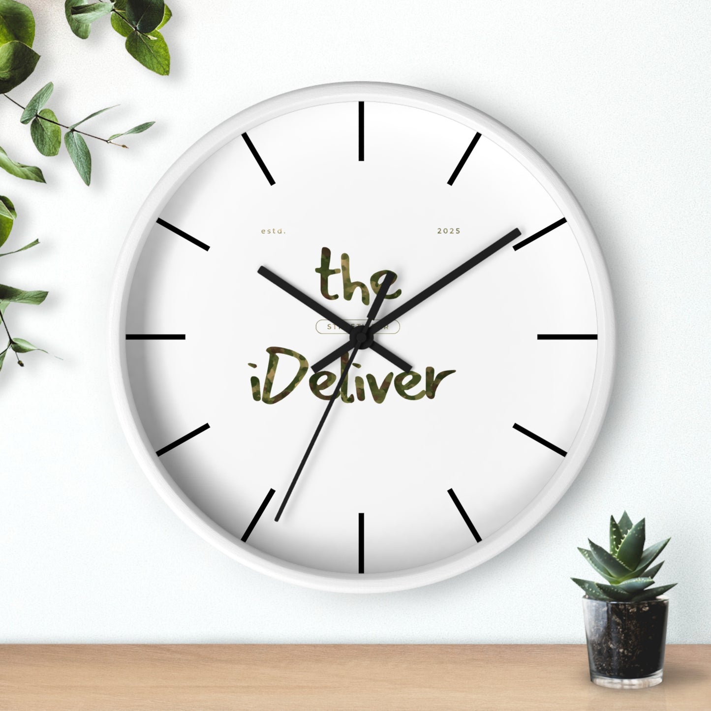 iDeliver™ Stylish Wall Clock with iDeliver Design | Modern Home Decor, Gift for Housewarming, Minimalist Clock, Unique Wall Art, Timepiece