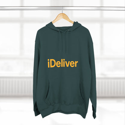 iDeliver Three-Panel Fleece Hoodie, Cozy Sweatshirt for Delivery Lovers, Gift for Birthdays, Holidays, Casual Wear, Streetwear Style