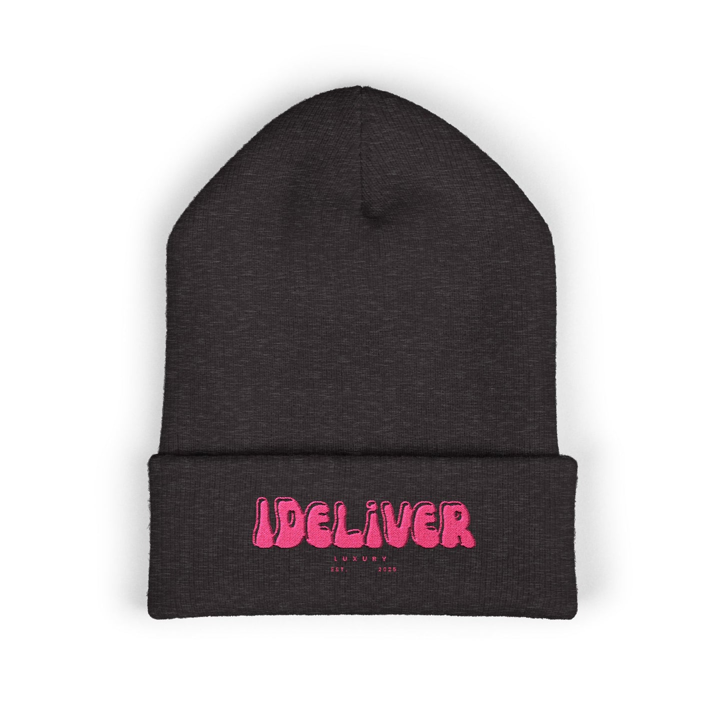 Embroidered iDeliver Custom Classic Cuffed Beanie - Cozy Winter Hat, Gift for Him/Her, Fashion Accessory, Casual Style, Customizable Cap