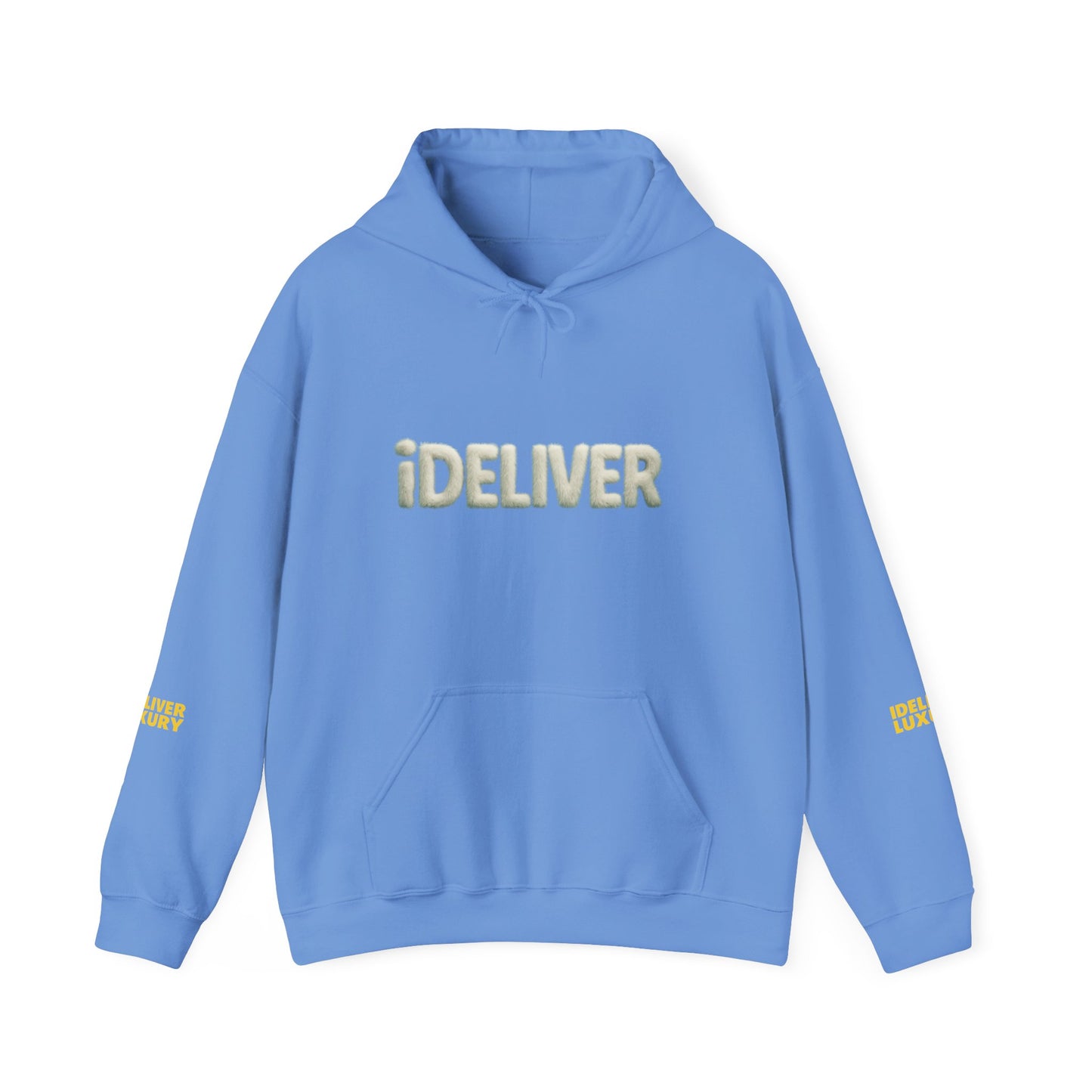 Stylish iDeliver ™ Hooded Sweatshirt with Unique iDELIVER Design – Perfect for Casual Outings, Gifts, or Everyday Comfort