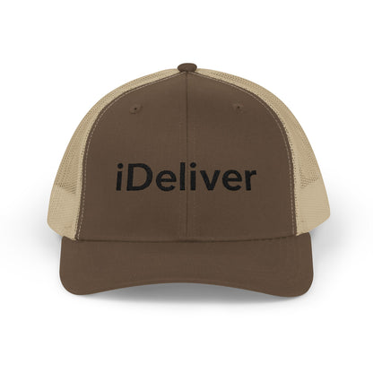 The iDeliver Stylish Snapback Trucker Cap for Delivery Enthusiasts, Adjustable Cap, Outdoor Cap, Casual Accessory, Gift for Delivery Drivers