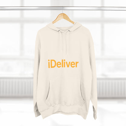 iDeliver Three-Panel Fleece Hoodie, Cozy Sweatshirt for Delivery Lovers, Gift for Birthdays, Holidays, Casual Wear, Streetwear Style