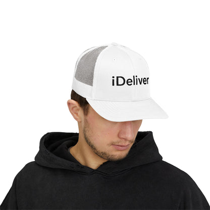 The iDeliver Stylish Snapback Trucker Cap for Delivery Enthusiasts, Adjustable Cap, Outdoor Cap, Casual Accessory, Gift for Delivery Drivers