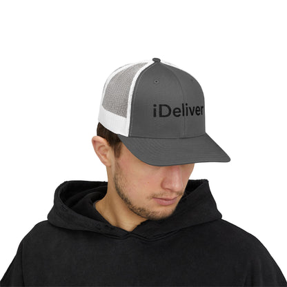 The iDeliver Stylish Snapback Trucker Cap for Delivery Enthusiasts, Adjustable Cap, Outdoor Cap, Casual Accessory, Gift for Delivery Drivers