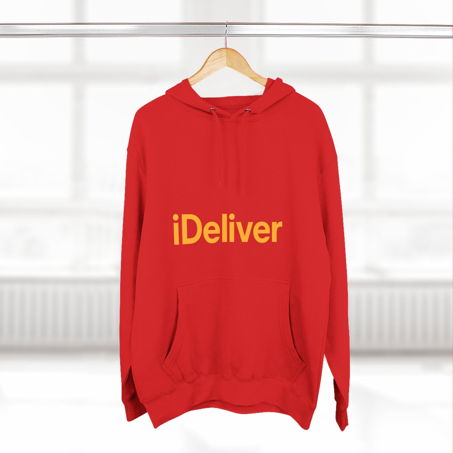 iDeliver Three-Panel Fleece Hoodie, Cozy Sweatshirt for Delivery Lovers, Gift for Birthdays, Holidays, Casual Wear, Streetwear Style