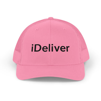 The iDeliver Stylish Snapback Trucker Cap for Delivery Enthusiasts, Adjustable Cap, Outdoor Cap, Casual Accessory, Gift for Delivery Drivers