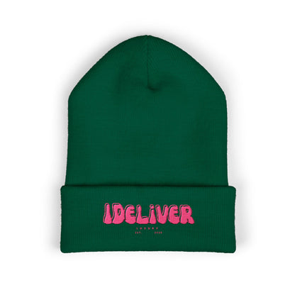 Embroidered iDeliver Custom Classic Cuffed Beanie - Cozy Winter Hat, Gift for Him/Her, Fashion Accessory, Casual Style, Customizable Cap