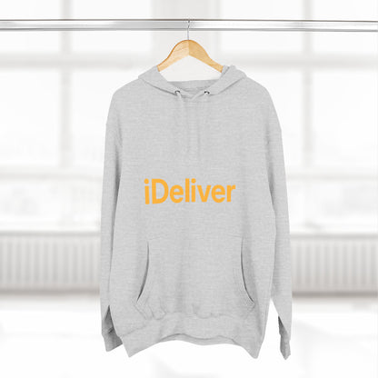 iDeliver Three-Panel Fleece Hoodie, Cozy Sweatshirt for Delivery Lovers, Gift for Birthdays, Holidays, Casual Wear, Streetwear Style
