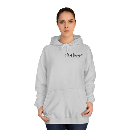 Unisex iDeliver Streetwear, College Hoodie - iDeliver, Cozy College Apparel, Student Gift Idea, Casual Streetwear, Perfect for Study Sessions