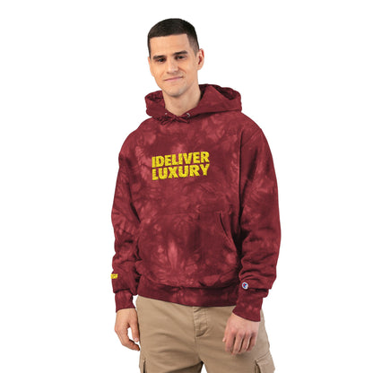 iDeliver Tie-Dye Hoodie with 'Ideal Luxury' Embroidery, Cozy Streetwear, Trendy Gift for Him/Her, Perfect for Casual Outings or Relaxation