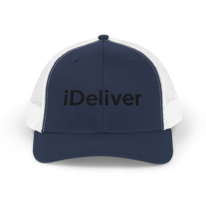 The iDeliver Stylish Snapback Trucker Cap for Delivery Enthusiasts, Adjustable Cap, Outdoor Cap, Casual Accessory, Gift for Delivery Drivers